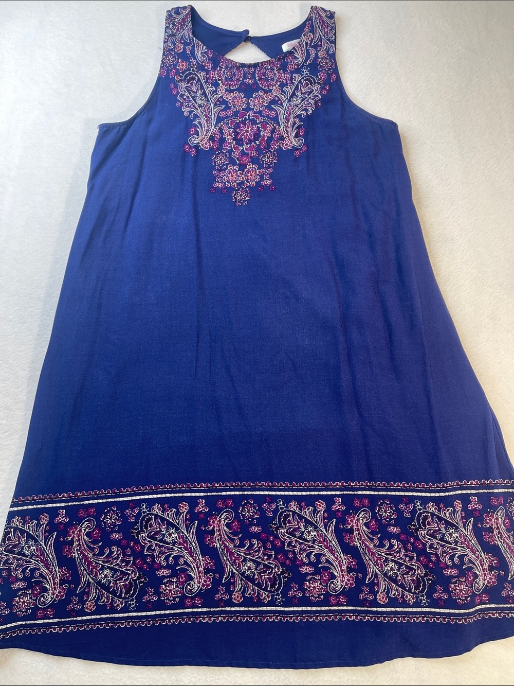 Xhilaration Royal Blue Embroidered LOOK Sleeveless DRESS WOMENS SIZE M
